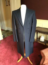 Men's Navy Blue Ex-Hire 100% Wool Herringbone Frock Coat (Various Sizes)