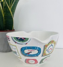 Cath Kidston Retro 60’s Style Clocks Large  Mixing Bowl Good Condition
