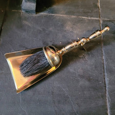 Vintage antique brass fireside companion set - Brush And Shovel