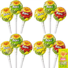 Chupa Chups Sour Mix Lollipops Sour Strawberry, Lemon & Apple Party Bag Lollies