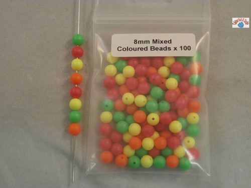 Mixed coloured plastic beads - coloured, x