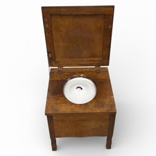 Vintage Wood Commode Chair Lou