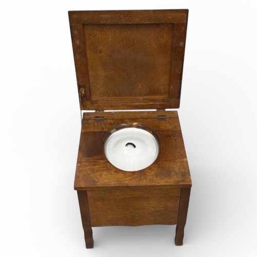 Vintage wood commode chair - wood, lou