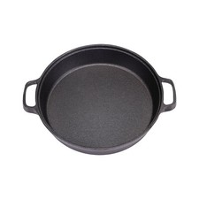 Large Cast Iron Frying Pan Grill Skillet Non-stick Cooking Griddle Pot & Handles
