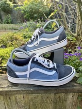 Pre Owned Vans Original Old Skool Low Size 8 Mens Blue Navy Trainers