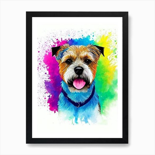 Border terrier rainbow oil - border,