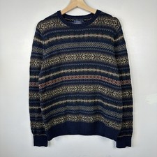 Polo Ralph Lauren Knit Jumper Sweater, Fair Isle, Cotton Cashmere, Mens Small