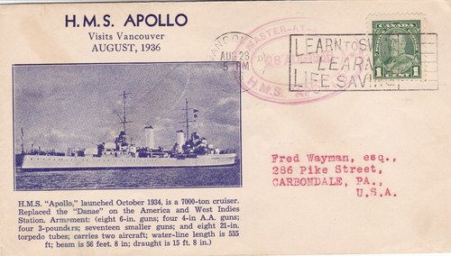 Canada 1936 hms apollo - canada,