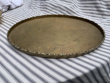 Vintage Chinese Brass Serving Tray – Hand Engraved Floral Design