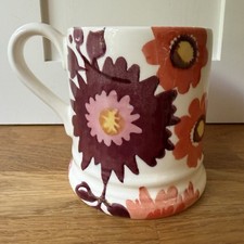 Emma Bridgewater Bright Dahlias Half Pint Mug - Crazing To Base