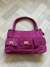 Jasper Conran at Debenhams, Pink Suede Handbag, 90’s Retro with Dust Bag
