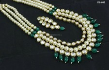 Indian Pakistani Bridal Dulhan Kundan Rani Haar Style Mala Necklace Jewelry Sets