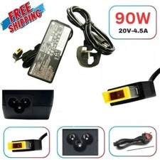 GENUINE LENOVO LAPTOP CHARGER RECTANGLE TIP 20V - 4.5A, 90W WITH POWER LEAD