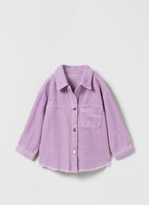 Zara Girls Frayed Corduroy Overshirt Shirt 2-3 Years (98 Cm)