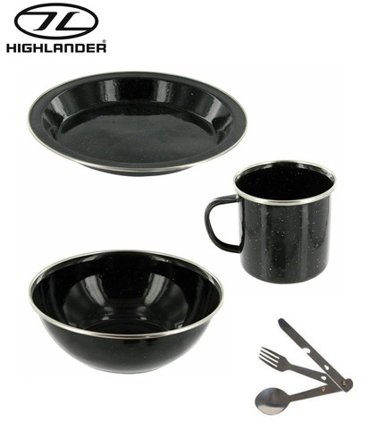 Enamel camping set - camping, includes