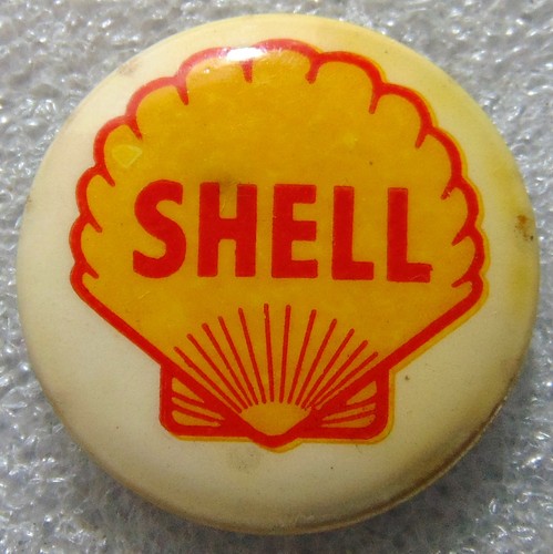 Vintage shell fuel oil - oil, pin