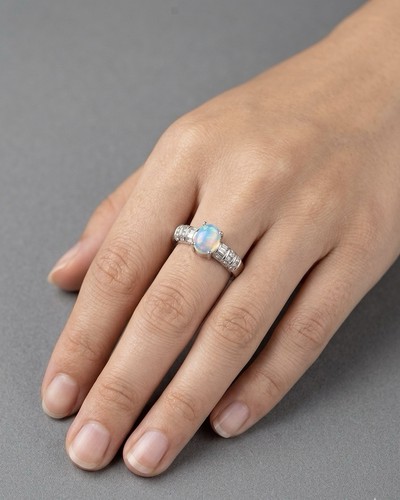 Natural white opal sterling - opal,