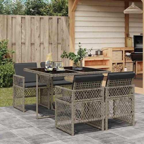 Grey rattan dining - grey, table