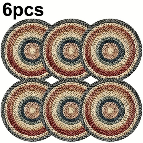 6pcs vintage round placemats - vintage,
