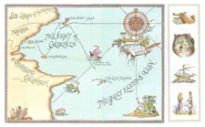 First part of the voyage of the Dawn Treader by Pauline Baynes. Narnia 1998 map