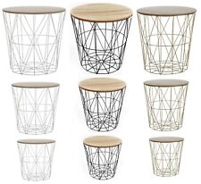 Metal Wire Storage Side Table