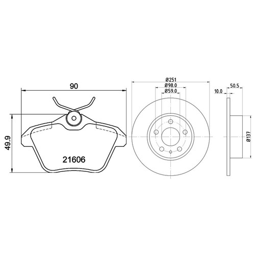 Mintex rear brake solid - mintex,