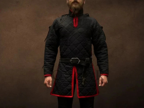 Medieval gambeson black with - medieval,