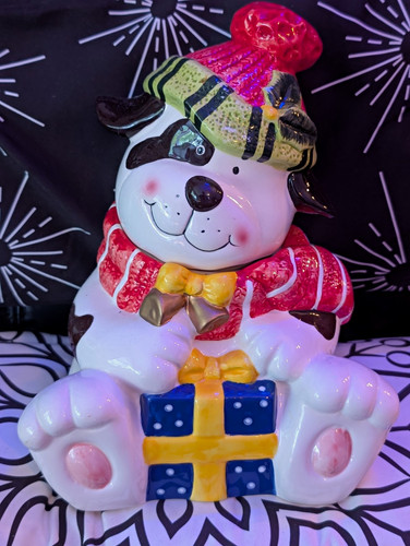 Ceramic christmas dog cookie - ceramic,