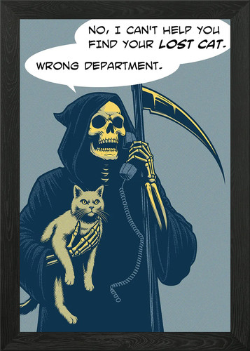 Grim reaper lost cat wrong - grim,