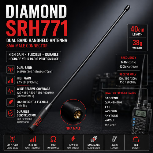 Diamond srh771 sma dual band - dual,