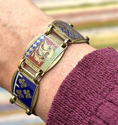 Vintage enamel brass french - vintage,