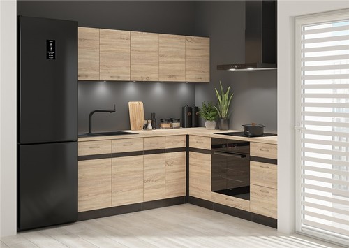 Corner kitchen cabinet set - kitchen,