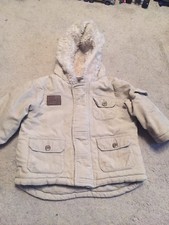 Age  9-12 Months Ladybird Fur And Fleece Lined Hooded Cord Coat.