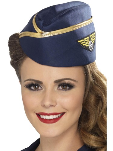 Smiffys air hostess hat blue - air,