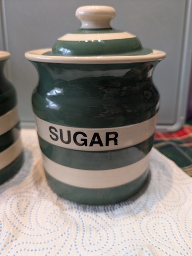 Green cornishware sugar - green,