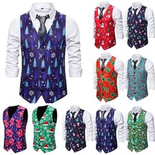 Men Christmas Waistcoat Slim