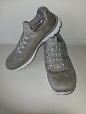 Sketchers Size 5.5 Grey Suede Look Slip On Memory Foam Trainers Womens