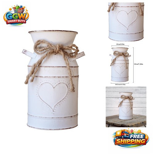 Elegant white metal vase - metal,