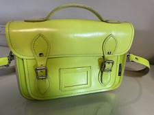 Yoshi Yellow Leather Unlined Satchel 27 x 20 x 9 cm Detachable Shoulder Strap