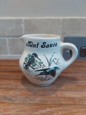 Vintage Mint Sauce Jug Kingfisher Goldfinch Brixham Pottery British Birds Lovely