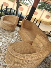 natural rattan conservatory furniture set - SOFA, 2 CHAIRS and (opt) TABLE