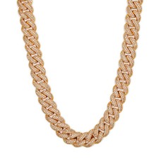 18K Gold Plated Rapper Hip Hop Diamond Cut Cuban Link Chain Necklace 22 inches