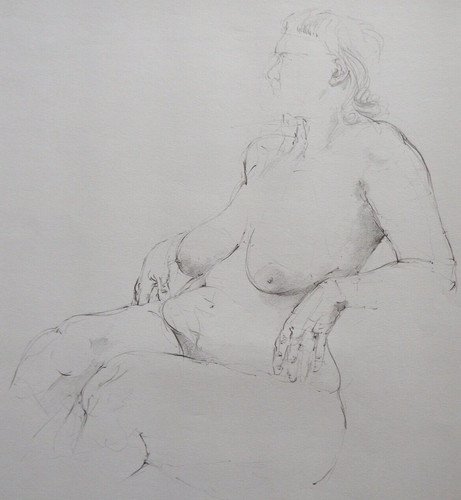 Female nude pencil drawing - nude,