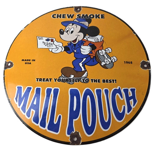Vintage mail pouch sign - mail,
