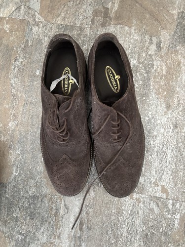 Brown suede leather brogues - suede,