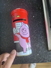 M&S Percy Pig Christmas Money Box Postbox Tin. Empty. Collectible
