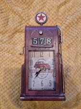 Vintage Metal Garage Gas Petrol Pump Mantel Clock 37 cm Retro Home Decor