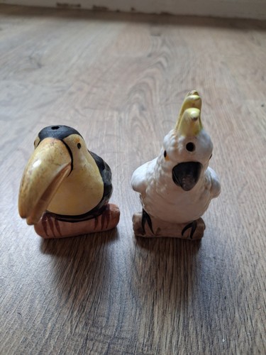 Ceramic toucan cockatoo salt - ceramic,
