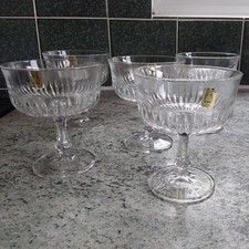 5 vintage Vmc Reims France Champagne Coupe Glasses pattern VMR4