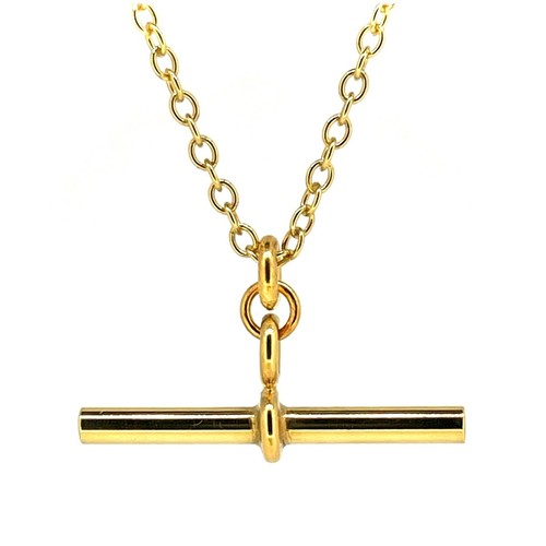 Bar necklace 18ct gold - t,